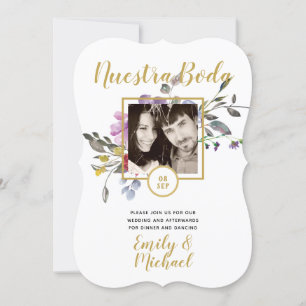 Nuestra Boda Invitacion - PHOTO Wedding Purple 2 Invitation