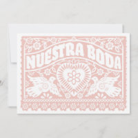 Nuestra Boda Papel Picado Love Birds in Rose Gold