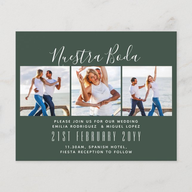 Nuestra Boda Photo Collage Wedding INVITE (Front)