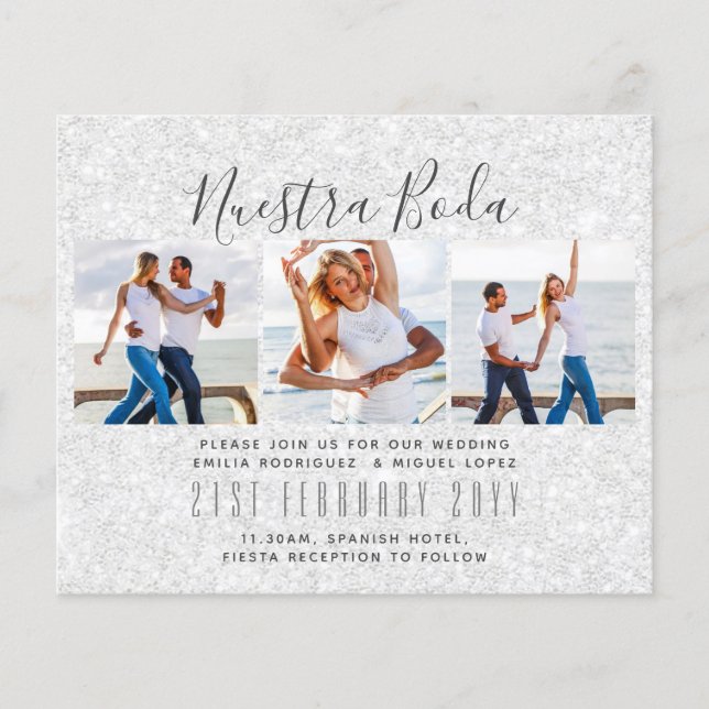 Nuestra Boda Photo Collage Wedding INVITE (Front)