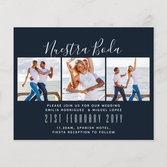 Nuestra Boda Photo Collage Wedding INVITE (Front)