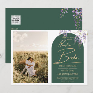 NUESTRA BODA PHOTO Wisteria Spanish Wedding Invite
