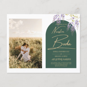 NUESTRA BODA PHOTO Wisteria Spanish Wedding Invite Flyer