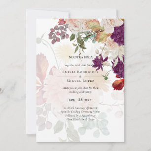 NUESTRA BODA Plum Fall Floral Spanish Wedding