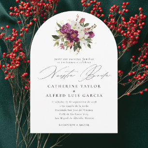 Nuestra Boda Spanish Language Black Script Wedding Invitation