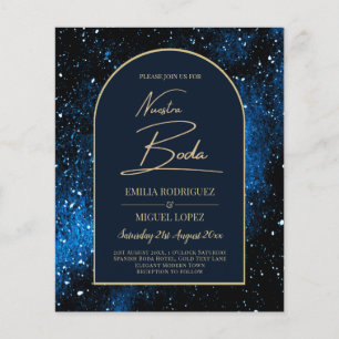 NUESTRA BODA Starry Night Navy Blue Gold INVITE Flyer