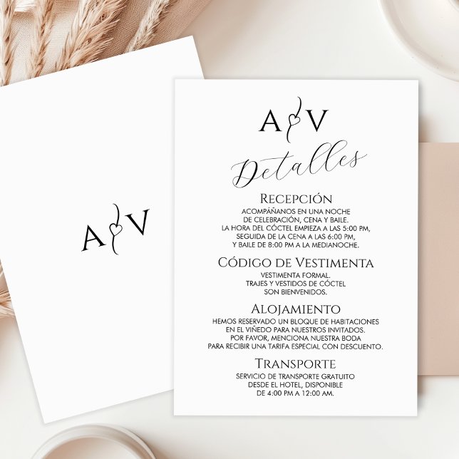 Nuestra Boda Wedding The Details Detalles Elegante Enclosure Card (Creator Uploaded)