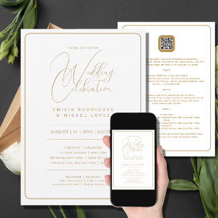 Nuestra Boda WHITE GOLD Wedding incl. Details In Invitation
