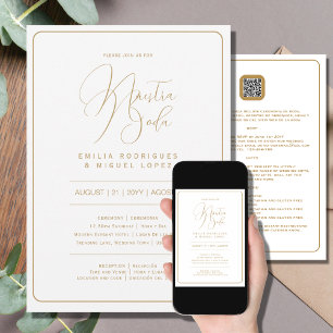 Nuestra Boda   WHITE GOLD Wedding incl. Details Invitation