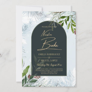 NUESTRA BODA Winter Greenery Wedding Invite