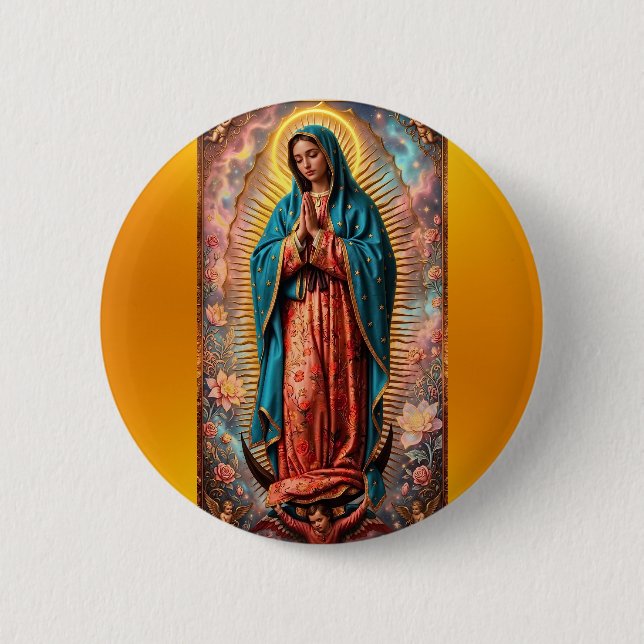Nuestra Señora de Guadalupe 6 Cm Round Badge (Front)