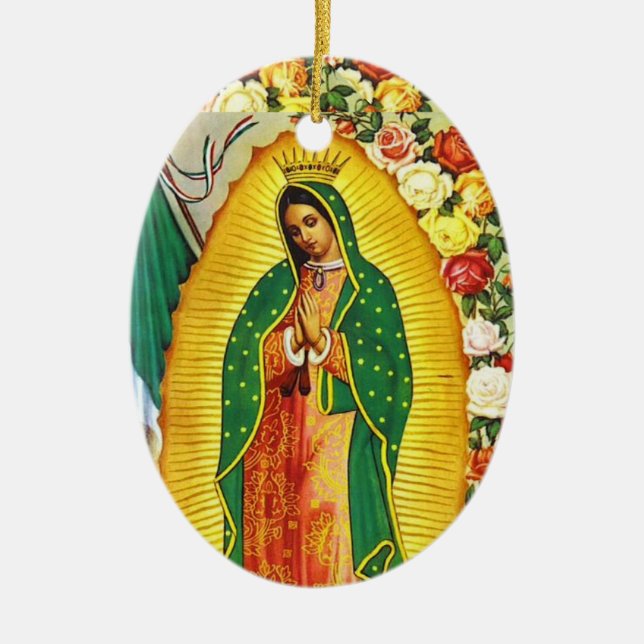 Nuestra Señora de Guadalupe Ceramic Tree Decoration (Front)
