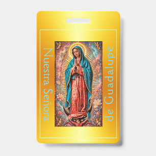 Nuestra Señora de Guadalupe gold ID Badge