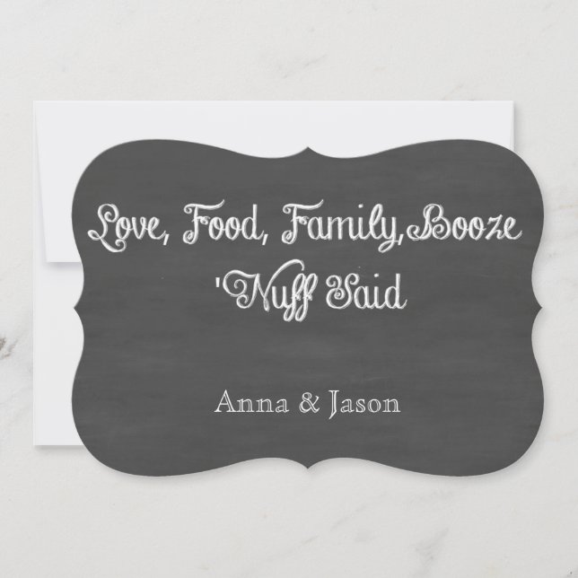 'Nuff Said | Chalkboard Invitation (Front)