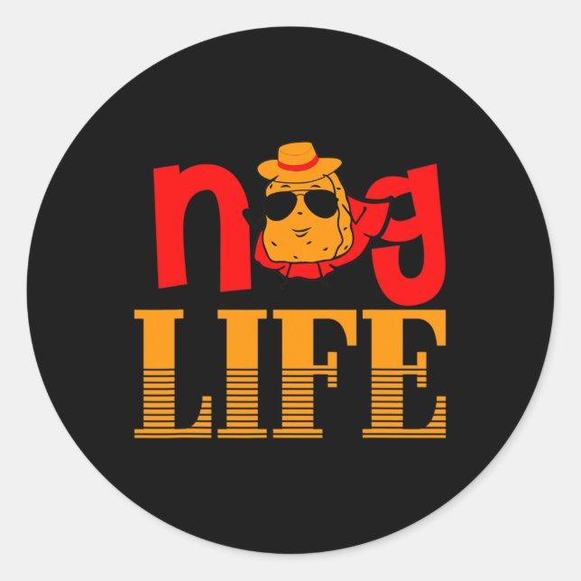 Nug Life Chicken Nugget Funny  Classic Round Sticker (Front)