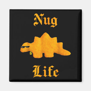 Nug Life Dinosaur Chicken Nugget Funny Retro  Magnet