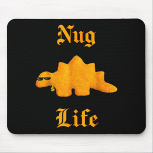 Nug Life Dinosaur Chicken Nugget Funny Retro  Mouse Mat