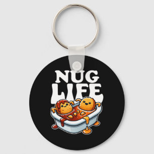 Nug Life Funny Chicken Nuggets In Bbq Sauce Cartoo Key Ring