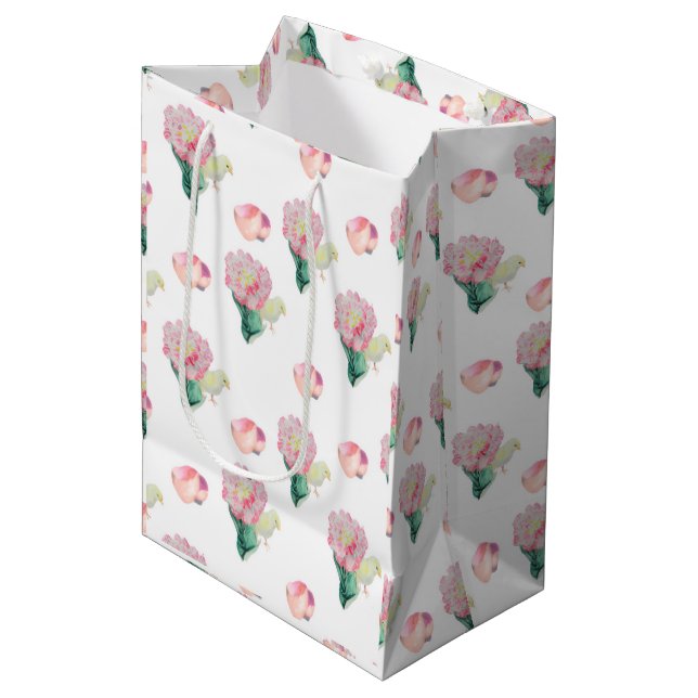 Nugget Baby Easter Chick and Tulip Medium Gift Bag (Front Angled)