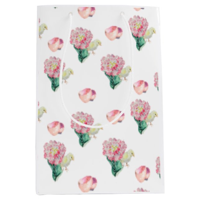 Nugget Baby Easter Chick and Tulip Medium Gift Bag (Front)