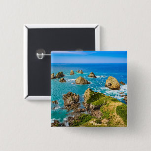 Nugget Point islets, New Zealand 15 Cm Square Badge