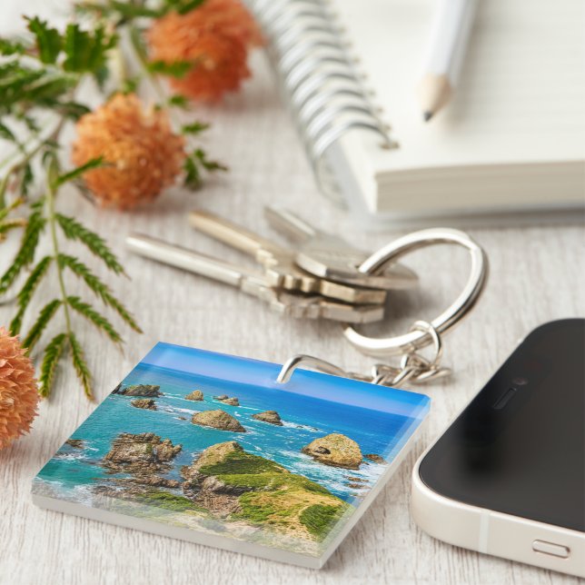 Nugget Point islets, New Zealand Key Ring (Front Right)