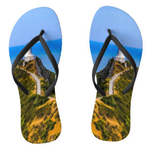 Nugget Point lighthouse, New Zealand Flip Flops