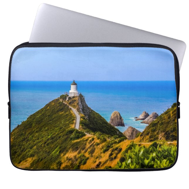 Nugget Point lighthouse, New Zealand Laptop Sleeve (Front)