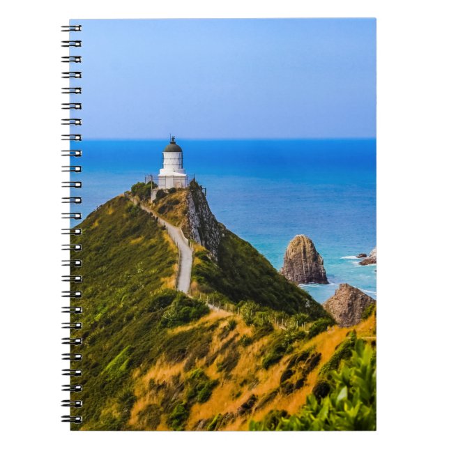 Nugget Point lighthouse, New Zealand Notebook (Front)