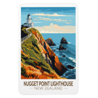 Nugget Point Lighthouse New Zealand Travel Vintage