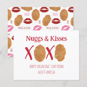 Nuggs & Kisses Chicken Nuggets Punny Valentine Postcard