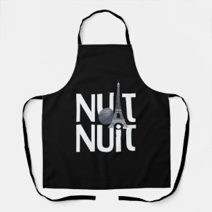 Nuit Nuit Basketball Night French Word Paris Tower Apron