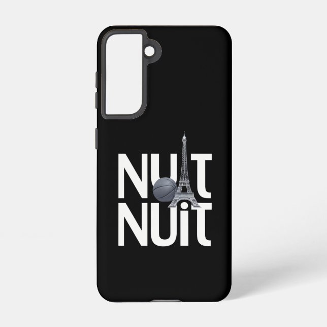 Nuit Nuit Basketball Night French Word Paris Tower Samsung Galaxy S21 Case (Back)