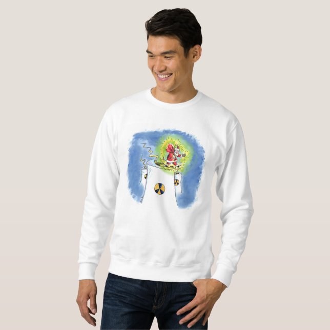 Nuked Santa Claus men white sweatshirt (Front Full)