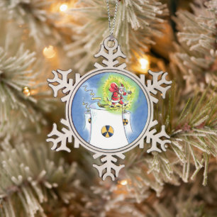 Nuked Santa Claus pewter snowflake ornament