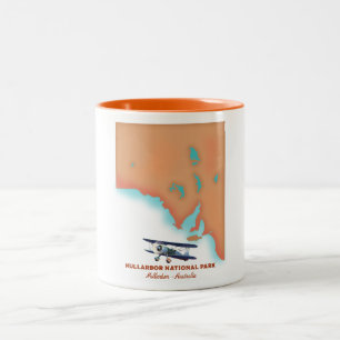 Nullarbor National Park Australia map Two-Tone Coffee Mug
