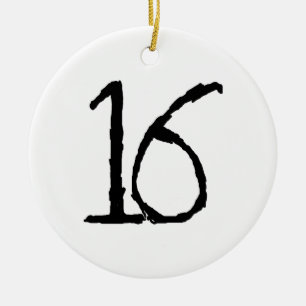 Number16 Ceramic Tree Decoration