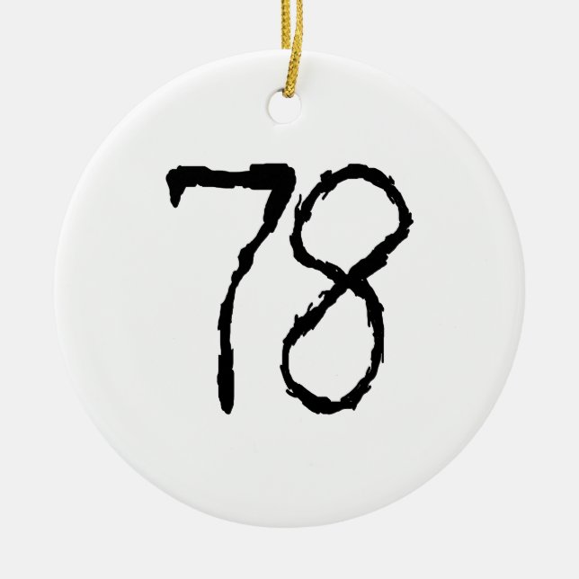 Number78 Ceramic Tree Decoration (Front)
