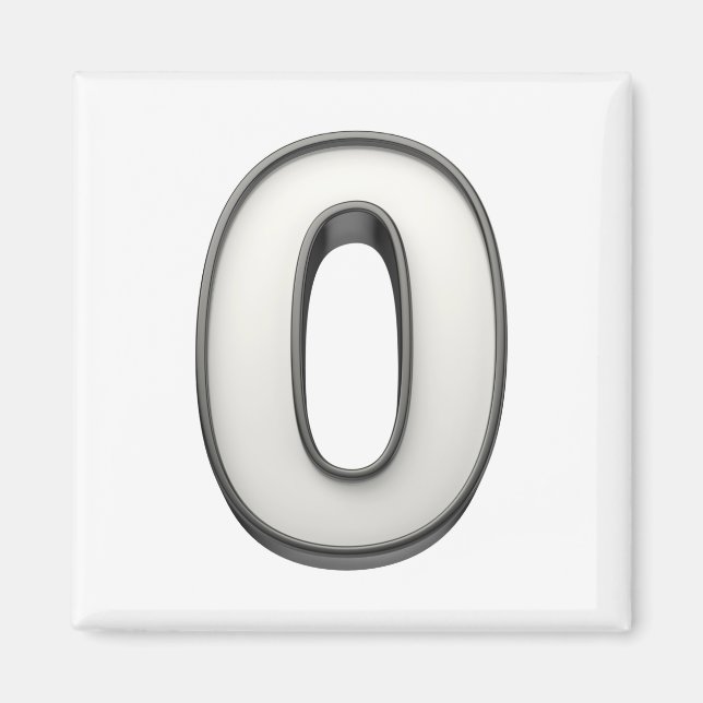 Number 0, 3D illustration Magnet (Front)