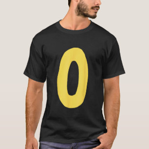 Number 0 big and bold in yellow T-Shirt