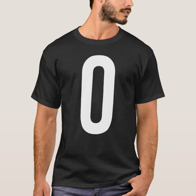 NUMBER 0 ZERO NUMERAL DIGIT ALPHABET T-Shirt (Front)