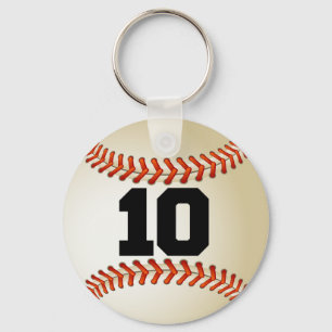 Number 10 Baseball Key Ring
