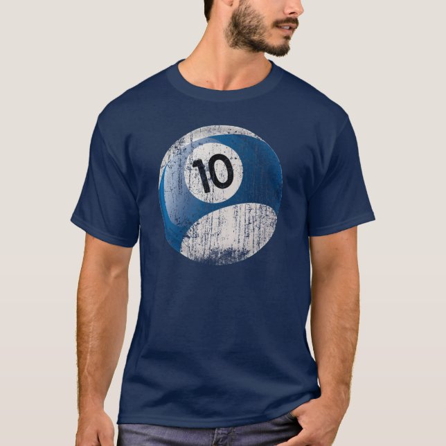 NUMBER 10 BILLIARDS BALL - ERODED STYLE T-Shirt (Front)