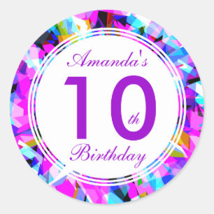 Number 10 - Birthday Round Sticker