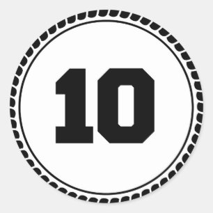 Number 10 circle classic round sticker