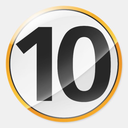 Number 10 gold sticker