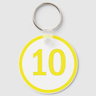 number 10 in a circle key ring