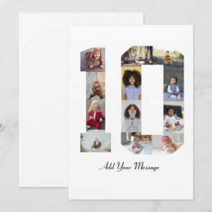 Number 10 Photo Collage Holiday Card