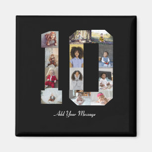 Number 10 Photo Collage Magnet