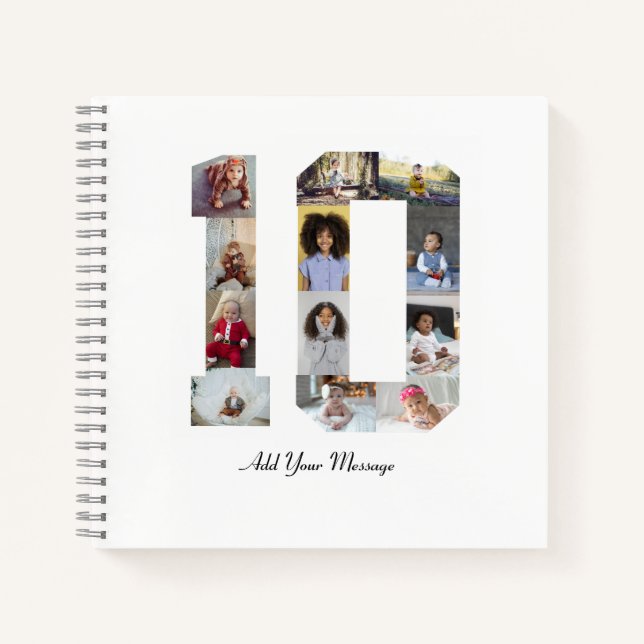 Number 10 Photo Collage Notebook (Front)